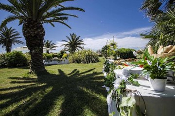 Outdoor banquet area