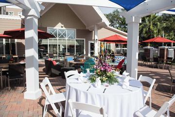 Outdoor banquet area