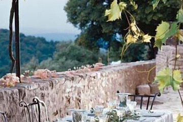 Outdoor banquet area