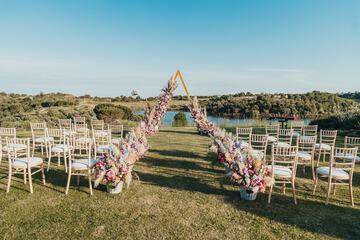 Outdoor wedding area
