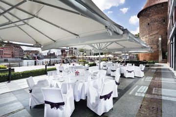 Outdoor banquet area