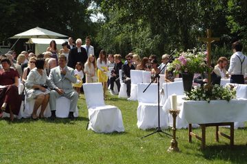 Outdoor banquet area