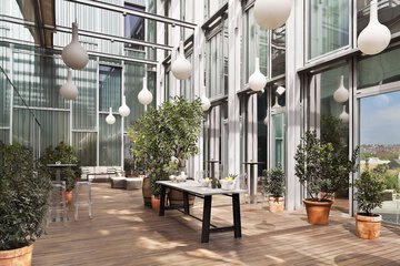 Outdoor banquet area