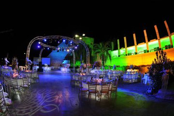 Outdoor banquet area