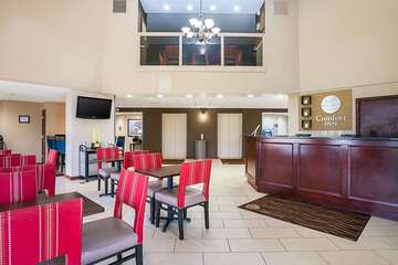 Spacious lobby with sitting area