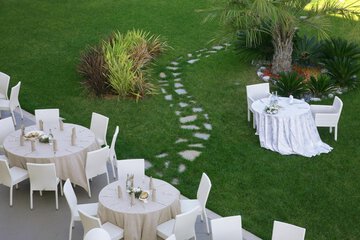 Outdoor banquet area