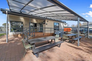Outdoor banquet area