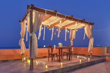 Outdoor banquet area