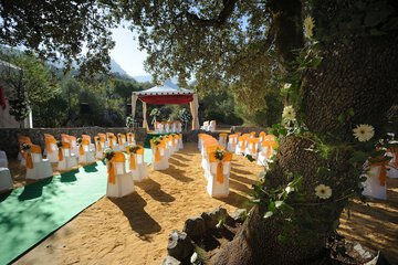 Outdoor banquet area