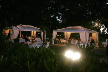 Outdoor banquet area