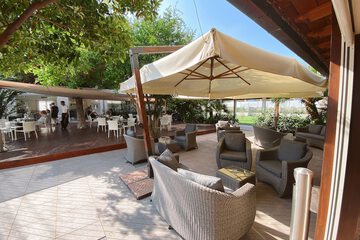 Outdoor banquet area