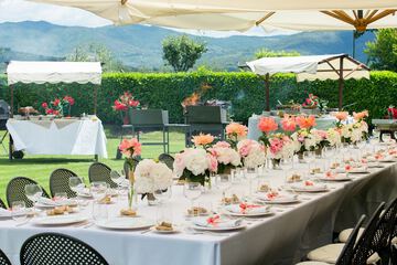 Outdoor banquet area