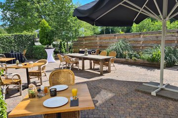 Outdoor banquet area