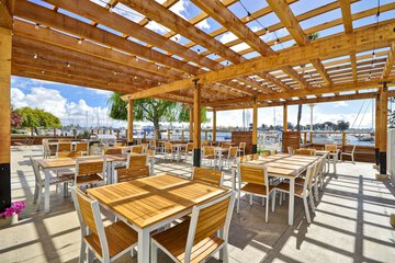 Outdoor banquet area