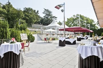 Outdoor banquet area