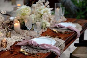 Outdoor banquet area