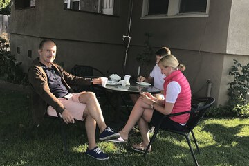 Outdoor banquet area