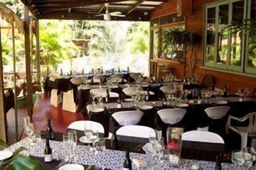 Outdoor banquet area