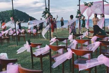 Outdoor wedding area