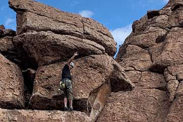 Outdoor rock climbing