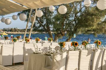 Outdoor banquet area