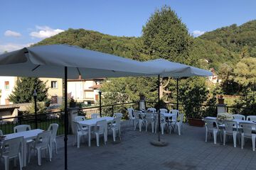 Outdoor banquet area