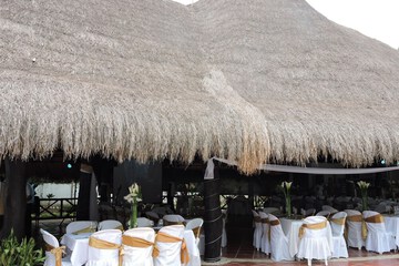 Outdoor banquet area