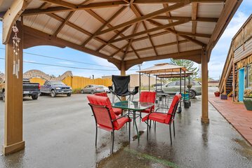 Outdoor banquet area