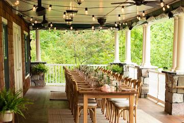 Outdoor banquet area