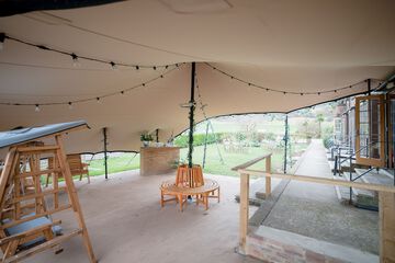 Outdoor banquet area