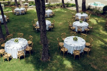 Outdoor banquet area