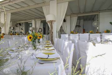 Outdoor banquet area