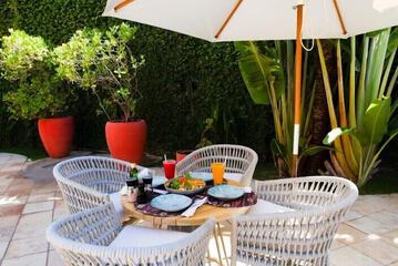 Outdoor banquet area