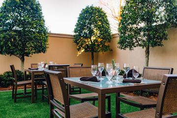 Outdoor banquet area