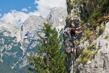 Outdoor rock climbing