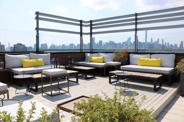 Outdoor banquet area