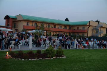 Outdoor banquet area