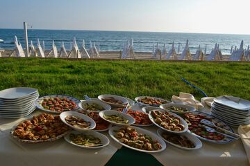 Outdoor banquet area