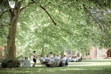 Outdoor banquet area