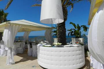 Outdoor banquet area