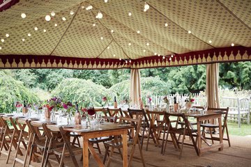 Outdoor banquet area