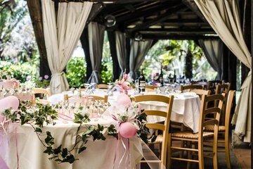 Outdoor wedding area