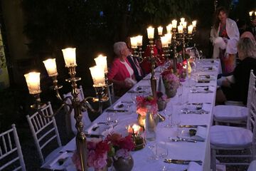 Outdoor banquet area