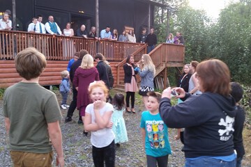 Outdoor wedding area