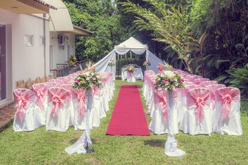 Outdoor wedding area