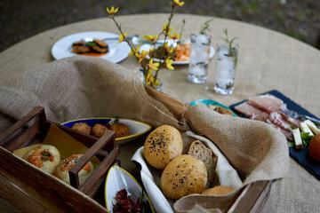 Outdoor banquet area