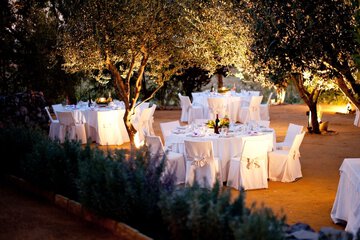 Outdoor banquet area