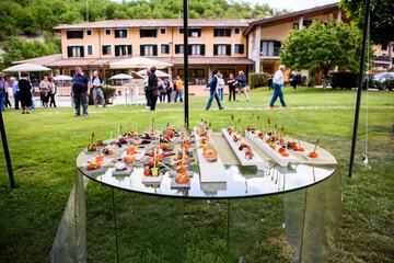 Outdoor banquet area
