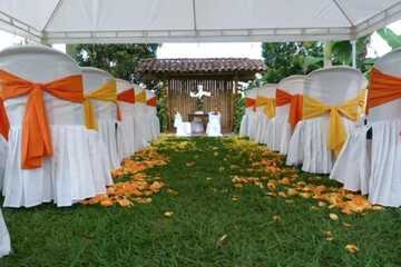 Outdoor banquet area