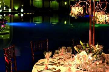 Outdoor banquet area